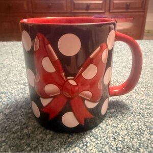 Disney Parks Red & Cream Ceramic Dish Bottom